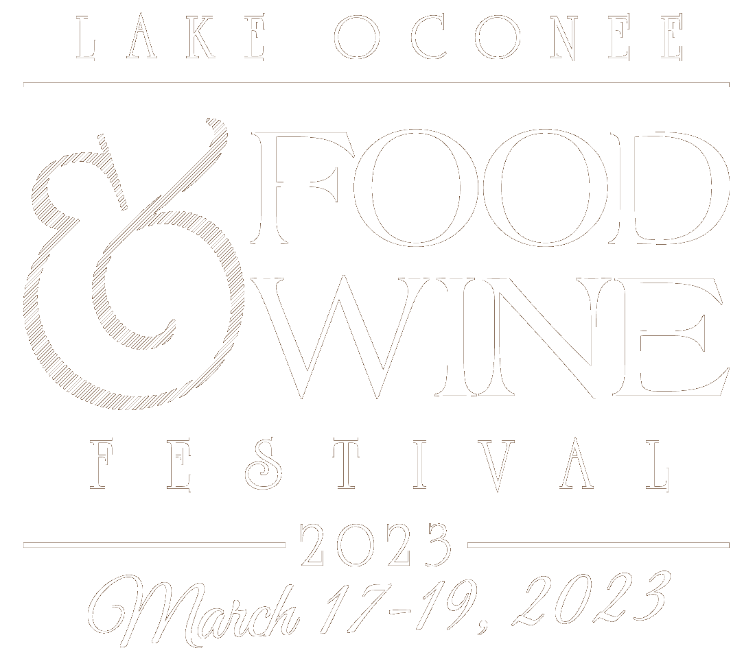 Lake Oconee Food & Wine Festival logo showing the event deates of March 17-19, 2023.